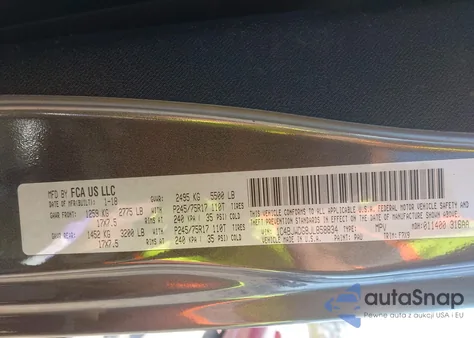 2018 Jeep Wrangler Jk Unlimited Freedom Edition 4X4 z USA, uszkodzony, nr VIN 1C4BJWDG8JL858834